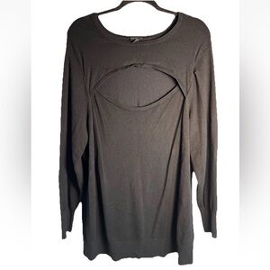 Womens Torrid Plus Size 3 Black Peekaboo Pullover Sweater Top